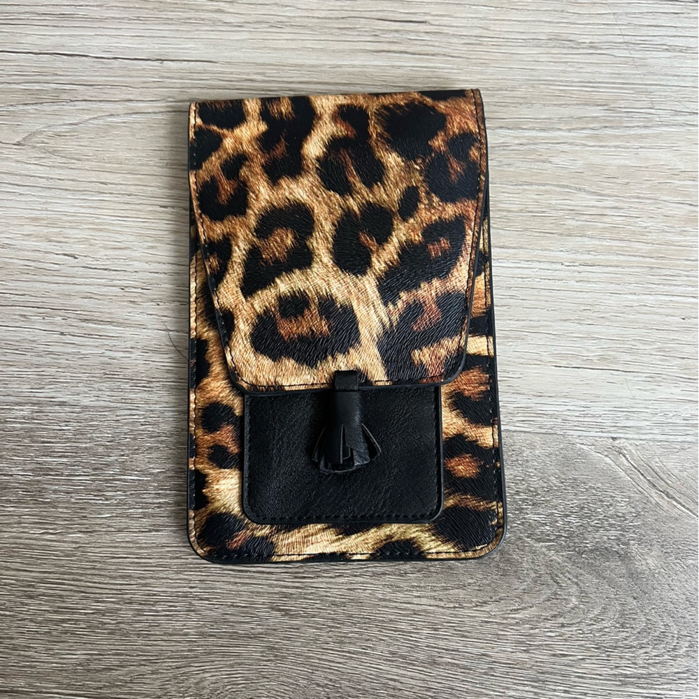 Leopard Print Leather Pouch - image 2